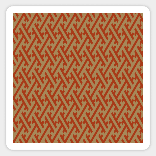 Traditional Japanese Sayagata Geometric Pattern in Fall Colors Sticker by Charredsky